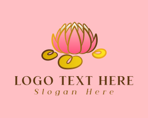 Flower Shop - Pink Elegant Lotus logo design