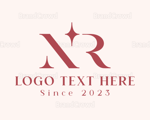 Sparkle Letter NR Monogram Logo