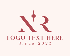 Perfume - Sparkle Letter NR Monogram logo design