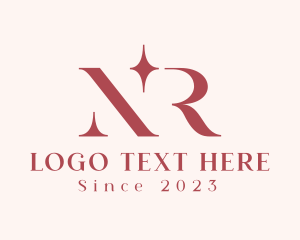 Monogram - Sparkle Letter NR Monogram logo design