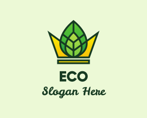 Eco Leaf Crown logo design