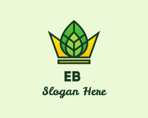 Vegetarian - Eco Leaf Crown logo design