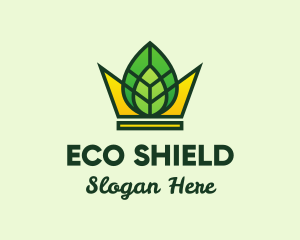 Eco Leaf Crown logo design