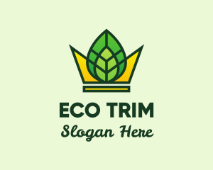 Eco Leaf Crown logo design