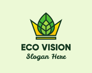 Eco Leaf Crown logo design