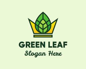 Eco Leaf Crown logo design