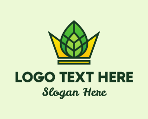 Vegan - Eco Leaf Crown logo design