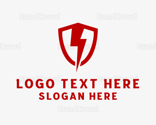 Lightning Bolt Shield Logo