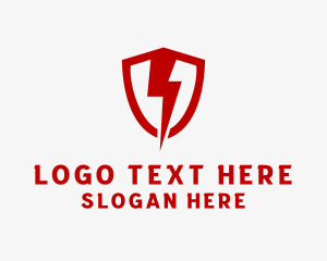 Shield - Lightning Bolt Shield logo design