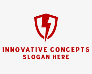 Unique - Lightning Bolt Shield logo design