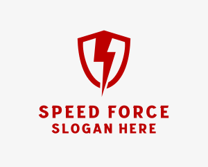 Lightning Bolt Shield logo design