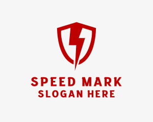 Lightning Bolt Shield logo design