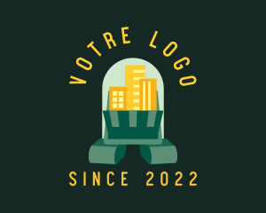 City Construction Loader Machinery logo design