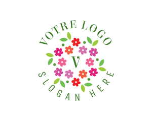 Flower Garden Floral Decoration Logo