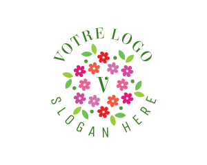 Hair Salon - Flower Garden Floral Decoration logo design