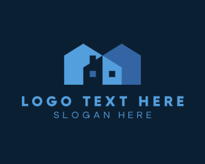 Roofing - Residential House Neighborhood logo design