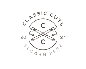 Wooden Axe Cutter logo design