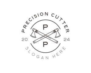 Wooden Axe Cutter logo design