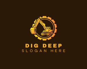 Gear Digger Excavator logo design