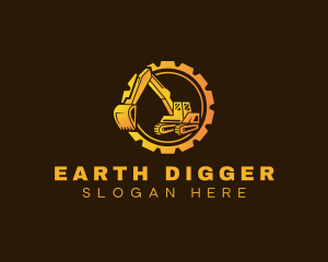 Digger - Gear Digger Excavator logo design
