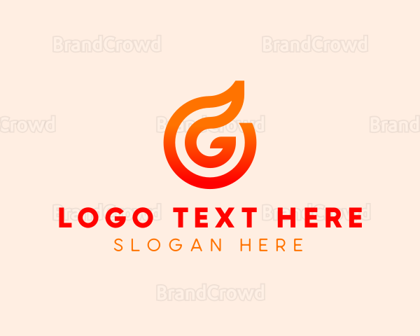 Burning Flame Letter G Logo