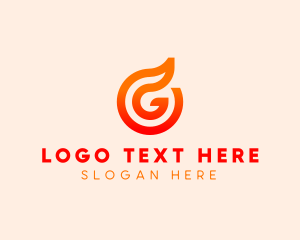 Heat - Burning Flame Letter G logo design