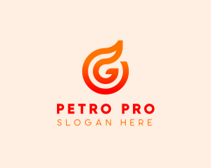 Petroleum - Burning Flame Letter G logo design