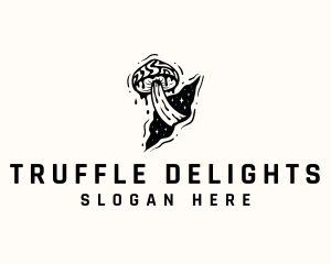 Truffle - Psychedelic Mushroom Galaxy logo design