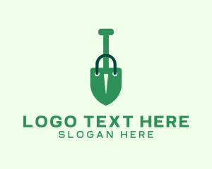 Shovel Shopping Bag logo design