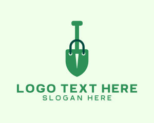 Retailer - Shovel Shopping Bag logo design