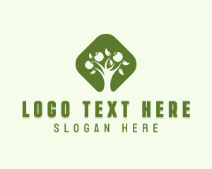 Sustainable - Apple Garden Tree logo design