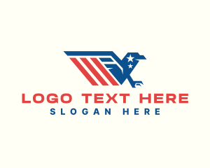 America - American Flag Eagle logo design