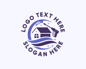 House - Pressure Washer Cleaning logo design