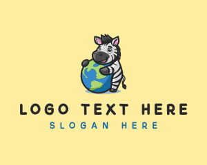 Zebra - Zebra Earth Globe logo design