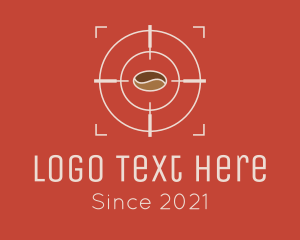 Caffeine - Coffee Bean Target logo design