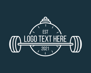 Barbell - Gym Training Time logo design