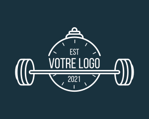 Dumbbell - Gym Training Time logo design