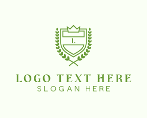 Royal Shield Wreath logo design