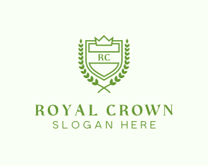 Royal Shield Wreath logo design