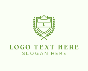 Regal - Royal Shield Wreath logo design