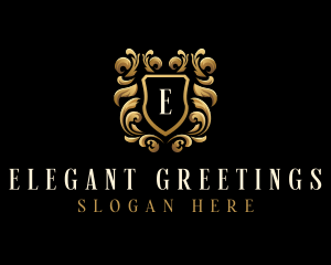 Elegant Ornament Shield logo design