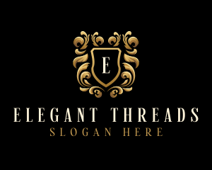 Elegant Ornament Shield logo design