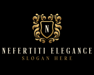 Elegant Ornament Shield logo design