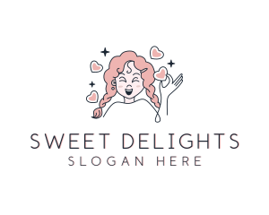 Happy Girl Cake Bakery logo design