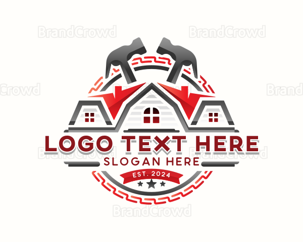 Roof Construction Builder Logo