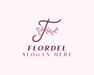 Aesthetic Floral Spa Letter F logo design