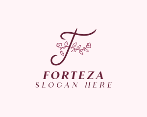 Aesthetic Floral Spa Letter F logo design