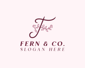 Aesthetic Floral Spa Letter F logo design