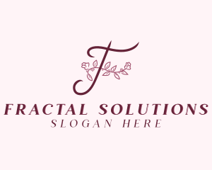 Aesthetic Floral Spa Letter F logo design