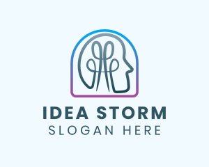 Human Head Brain Idea logo design